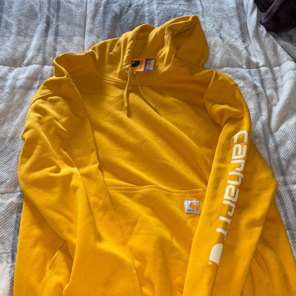 Carhartt Men's Loose fit mustard Yellow Hoodie